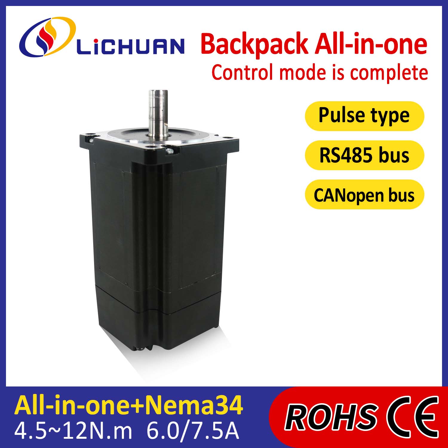 Τύπος σακιδίου NEMA34 Open Loop Cleated Loop Integrated Stepper Motor
